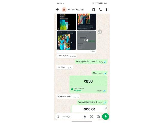 Saree Order Fraud – Payment Taken, No Delivery