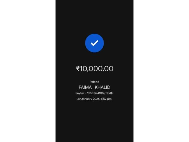 I requested Fahima Khalid ji to return my money and I also said that I will go to the consumer court