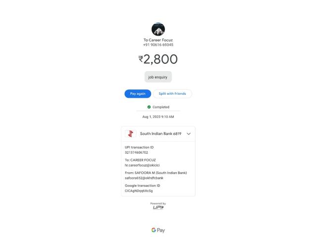 Fake job offer in career job counsultancy Aluva, ekm Fake job offer in career job counsultancy Aluva, ekm